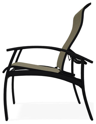 Belle Isle Sling Adjustable Outdoor Dining Chair, Elevation Stone/Black