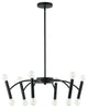 12 Light Incandescent Pendant, Matte Black