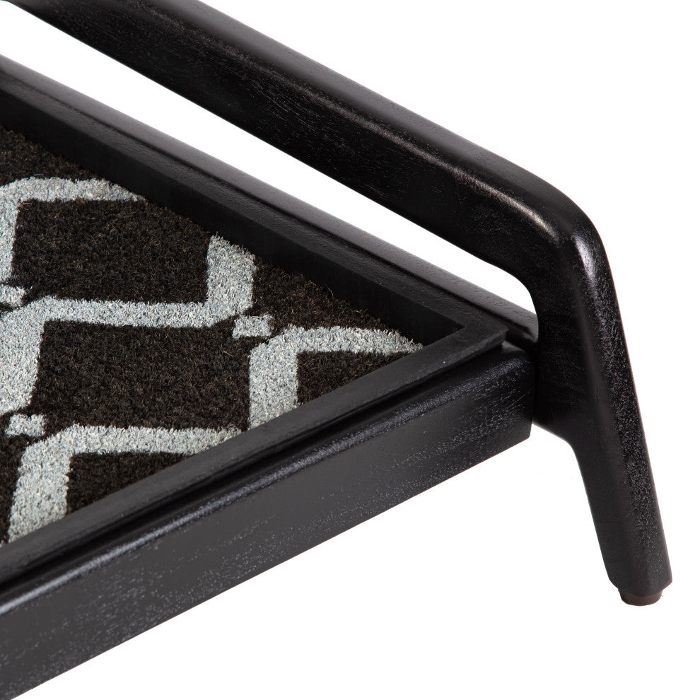 Single-Tier Black Stand With 2-Pair Rubber Boot Tray San Tropez