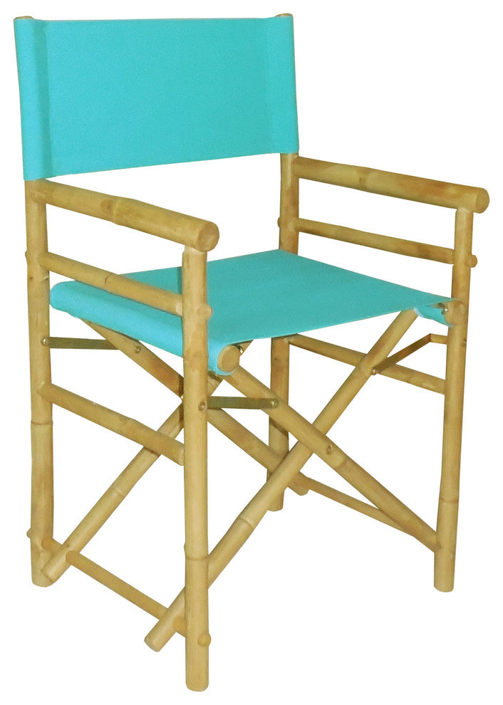 Bamboo Director's Chair, Set of 2, Aqua