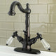 Kingston Brass Two-Handle Bathroom Faucet With Brass Pop-Up, Oil Rubbed Bronze