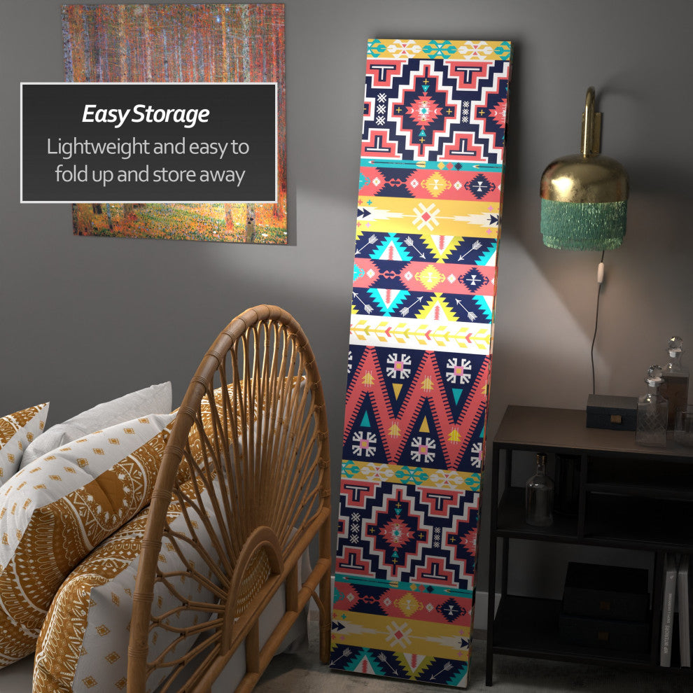 6' Tall Double Sided Ikat Canvas Room Divider