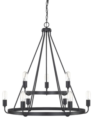 Capital Lighting 420091 Tanner 9 Light 31"W Chandelier - Matte Black