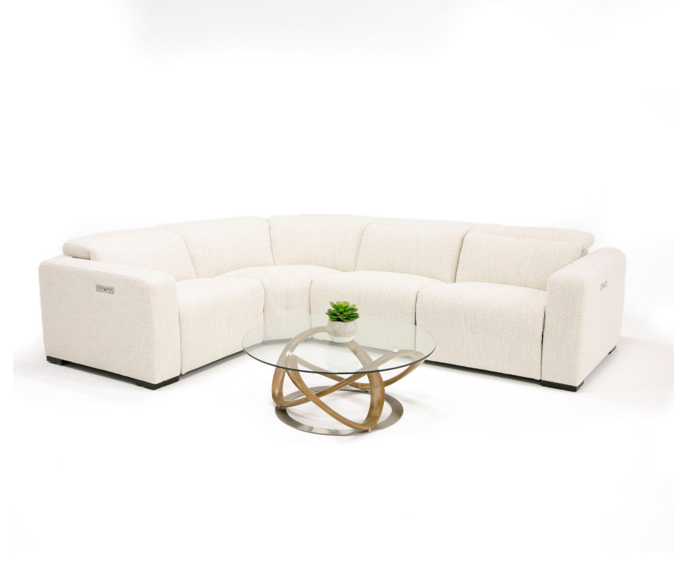 Modrest Michele Modern Glass + Walnut Coffee Table