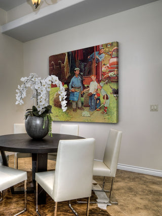 "Construction Crew" Painting Print on Canvas by Norman Rockwell