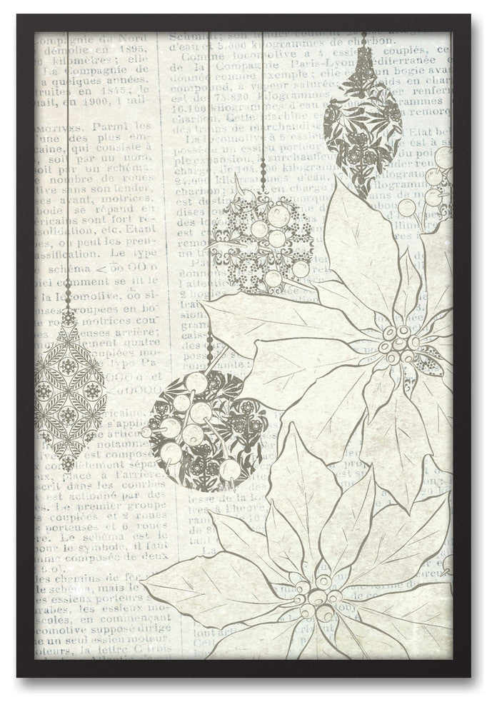 Silver Ornaments 20x30 Black Framed Canvas