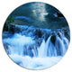 Beautiful Small Blue Waterfalls, Landscape Disc Metal Wall Art, 23"