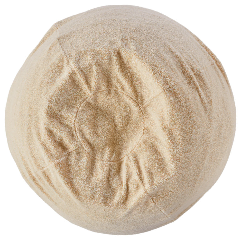 Achille Modern Shearling 5 Foot Bean Bag, Cream