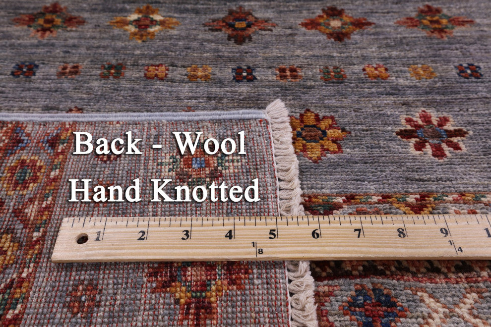 Super Kazak Khorjin Handmade Wool Rug 5' 9" X 7' 10" - Q12387