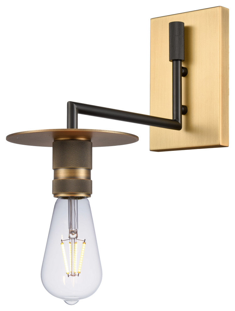 Innovations 432-1W-BBB-BB-60-LED Aurora 1 Light Sconce, Black Brushed Brass