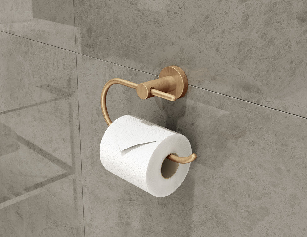 Dia Toilet Paper Holder with Mounting Hardware, Brushed Bronze