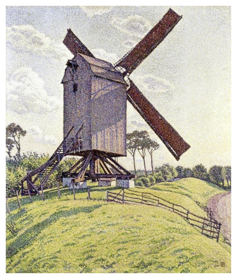"Le Moulin de Kalf" Digital Paper Print by Theo Van Rysselberghe, 21"x24"