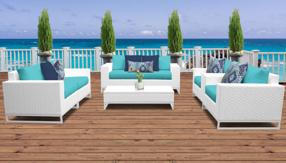 Miami 7 Piece Outdoor Wicker Patio Furniture Set 07c
