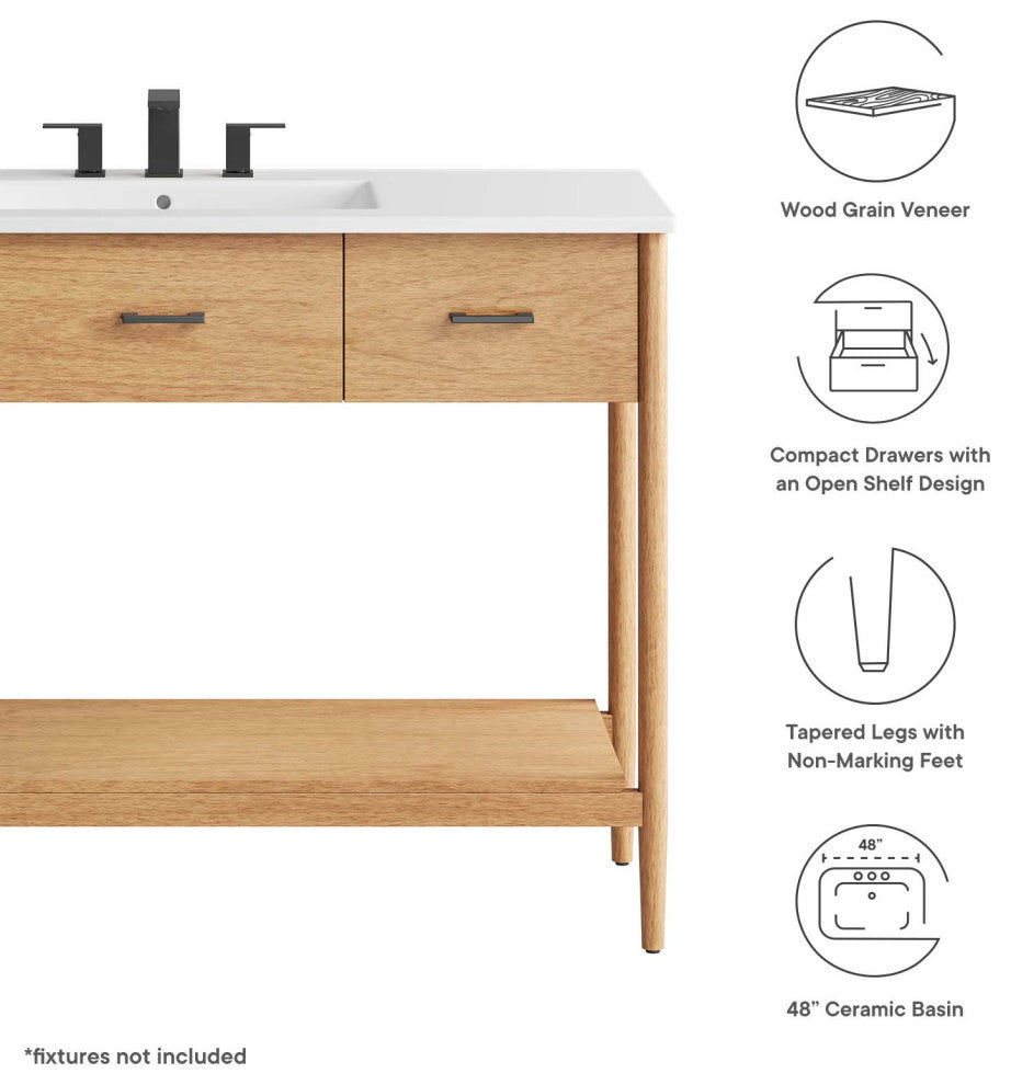 Zaire 48" Single Sink Bathroom Vanity - Natural White