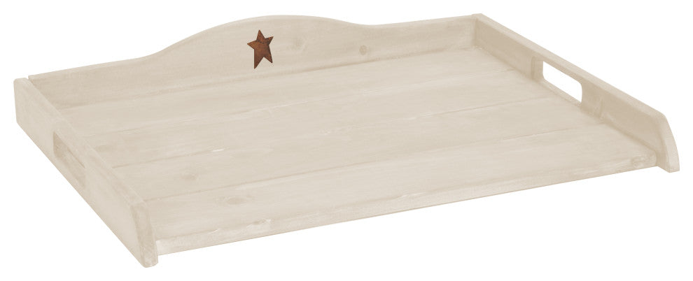 Farmhouse Pine Stove Top Tray, Antique White