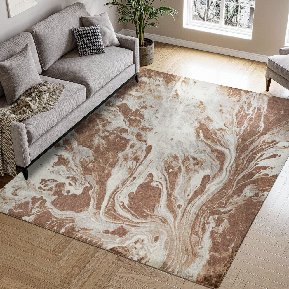 Finch Brown/Beige Rug, Brown, 8'9"x12'