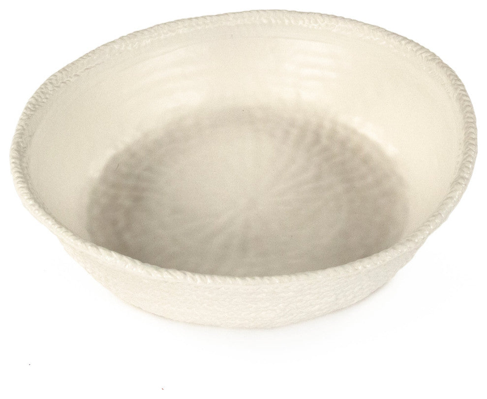 White Cross Weave Bowl Large