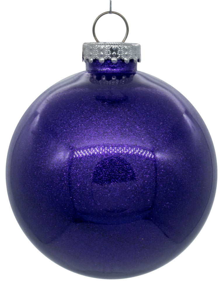 Clear Ornament With Glitter Interior , Purple, 6"