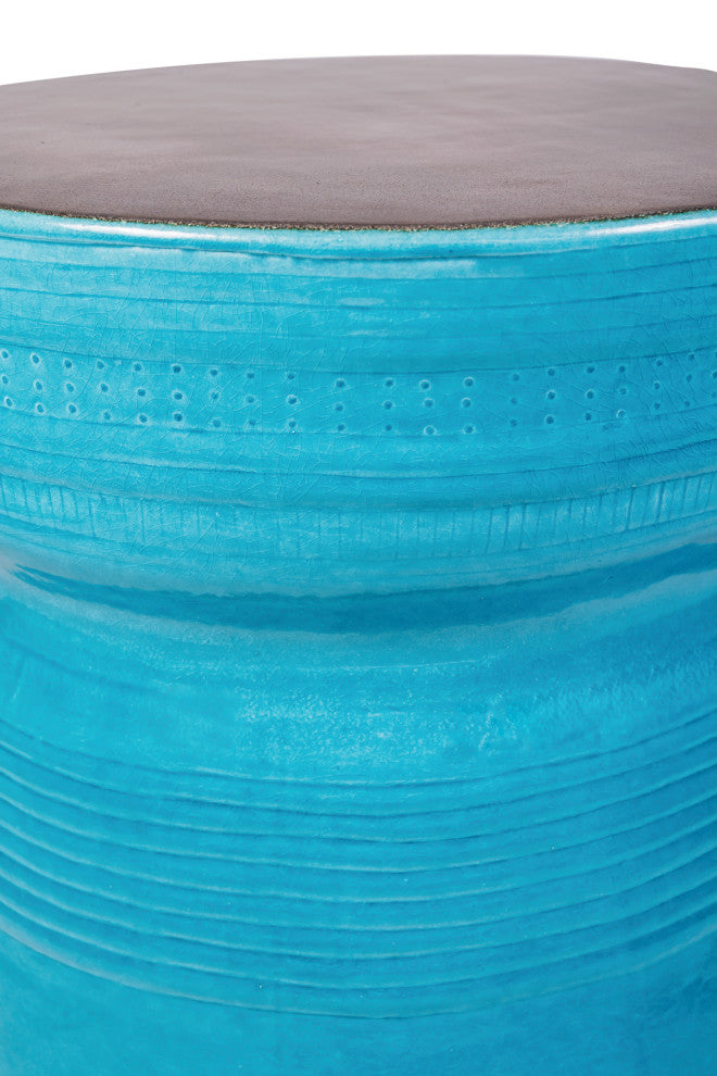Ancaris Ring Handcrafted Ceramic Patio Accent Table