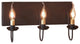 Three Arm Vanity Light in Hartford Red with Black Stripe
