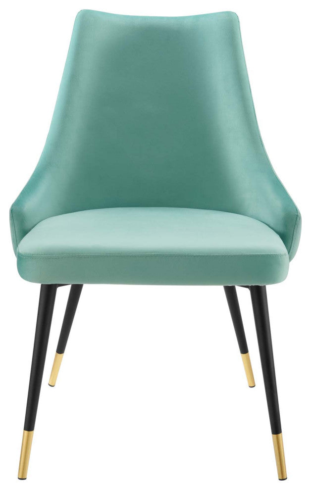 Side Dining Chair, Set of 2, Velvet, Blue, Modern, Bistro Restaurant Hospitality