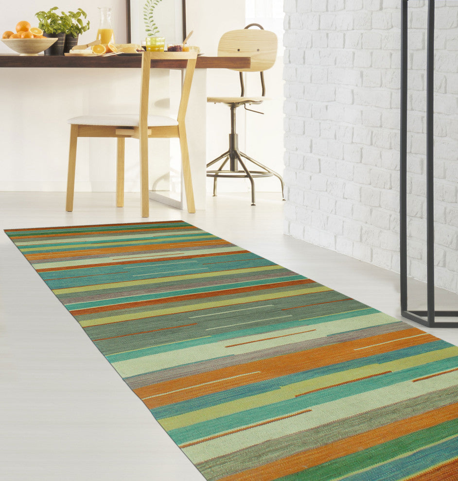 Winchester Kilim Floyd Gray/Ivory Runner, 2'8x9'9