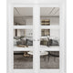 Interior French Double Doors Clear Glass 3 Lites|Lucia 2555 White Silk -60x80