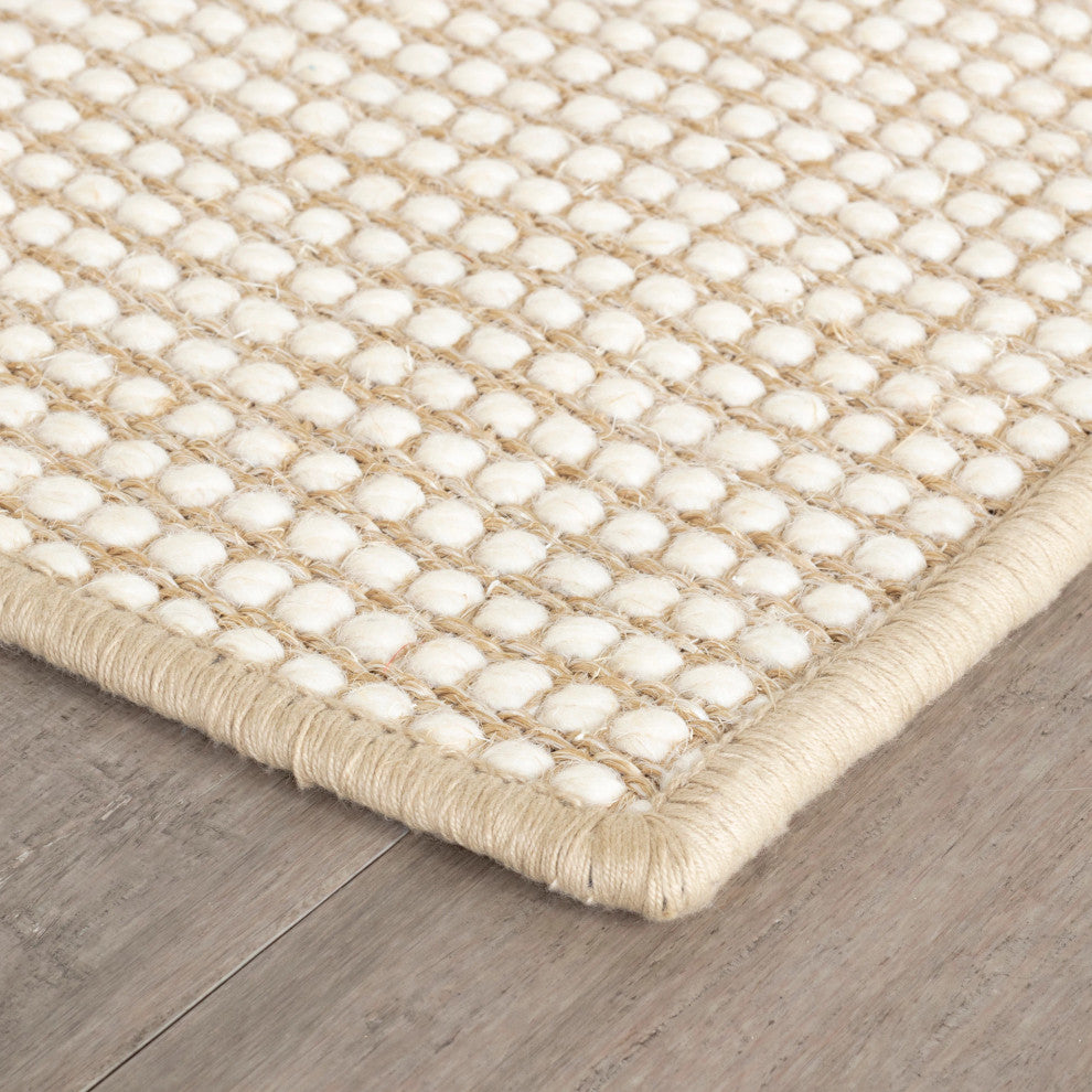 Dash & Albert Pixel Wheat Woven Sisal/Wool Rug, Natural, 2' x 3'