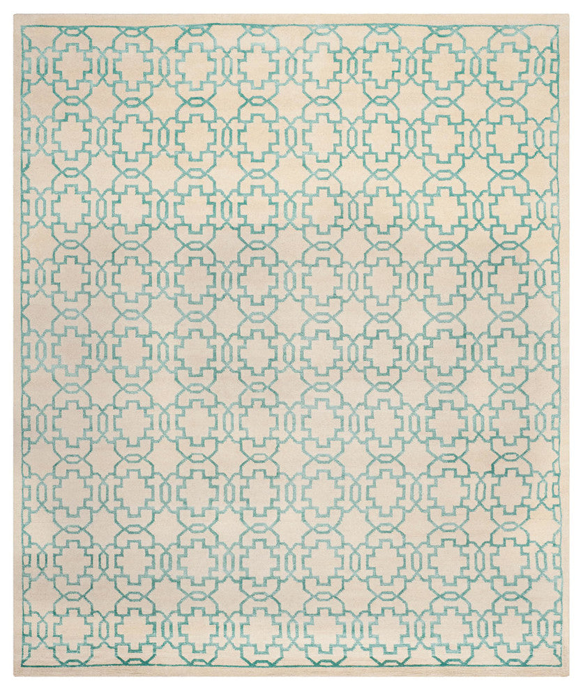 Safavieh Mosaic Mos152B Cream, Aqua Area Rug, 9''x12''