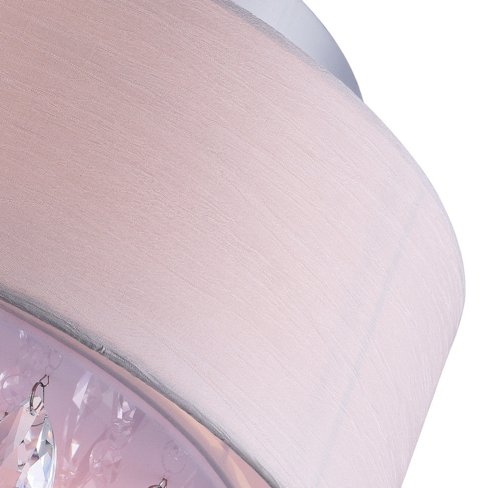 Dash Drum Shade Flush Mount, Off White, 14"