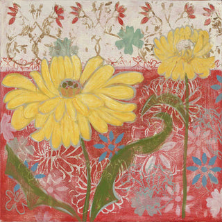 "Yellow Flowers 2" Painting Print on Wrapped Canvas