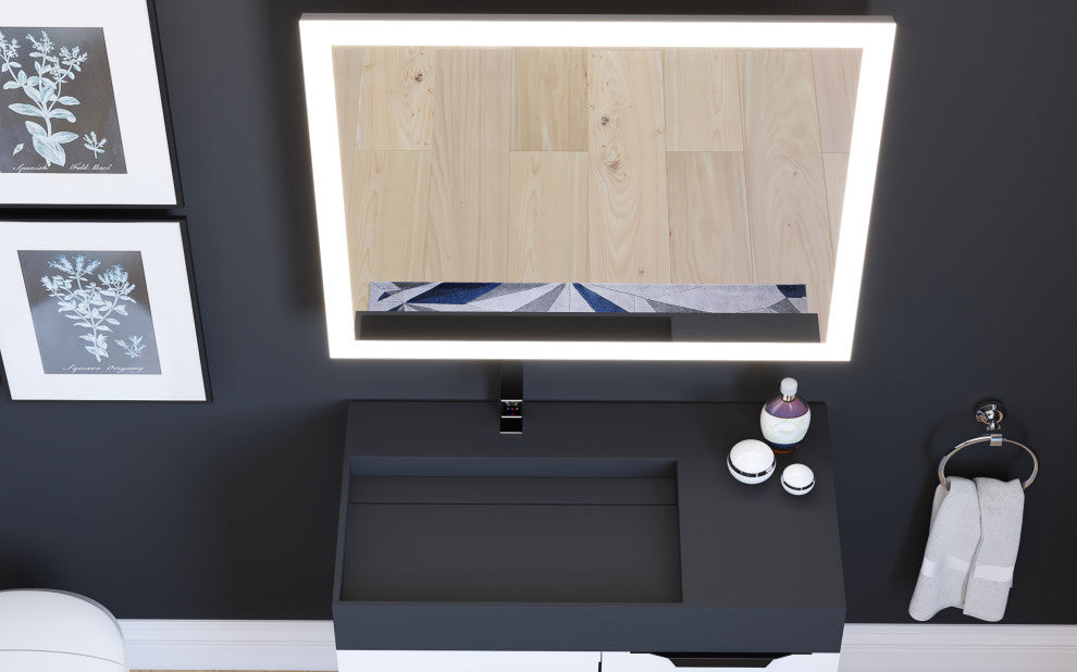 Smart Angelina Dimmable LED Bathroom Mirror with Voice Control, 36" x 30"