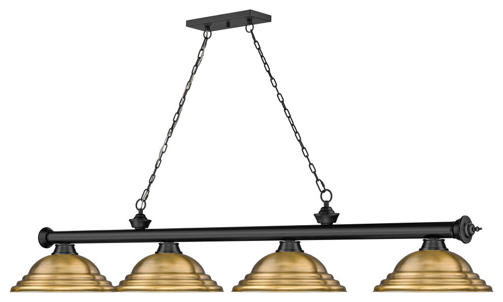 Zlite 2306-4MB-SRB 4-Light Billiard, Rubbed Brass