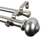Dani 1" Double Curtain Rod, Black, Satin Nickel, 66"-120"