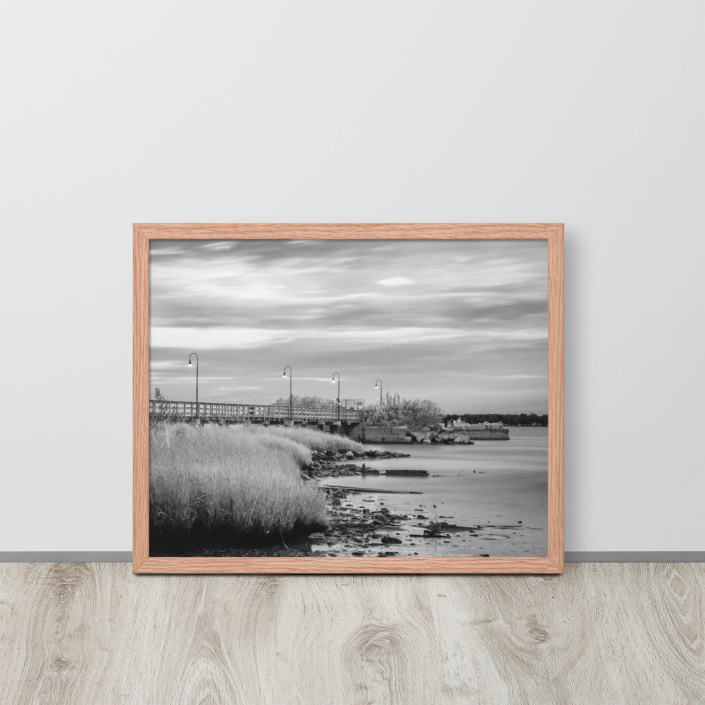 Historic New Castle 2 Coastal Landscape Framed Photo Paper Wall Art Prints, Red Oak, 16" X 20"