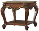 Benzara BM225947 End Table with Open Bottom Shelf and Carved Details, Brown