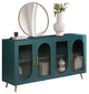 TATEUS 60" Stylish Storage Cabinet TV Stand, Vintage Design With Glass Door
