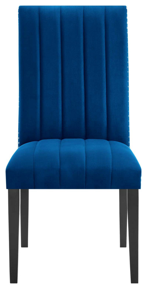 Catalyst Performance Velvet Dining Side Chairs, Set of 2, Navy