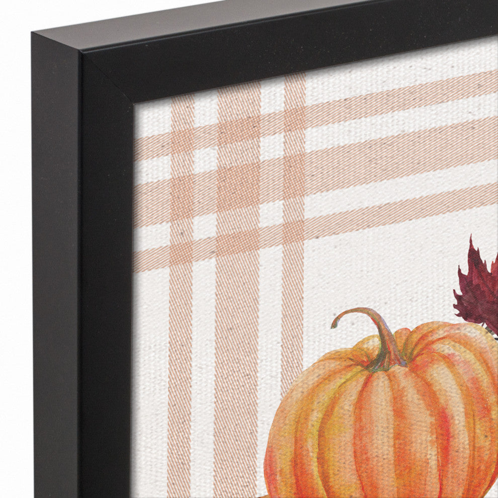 Welcome Fall 17.73 x 21.73 Black Framed Canvas