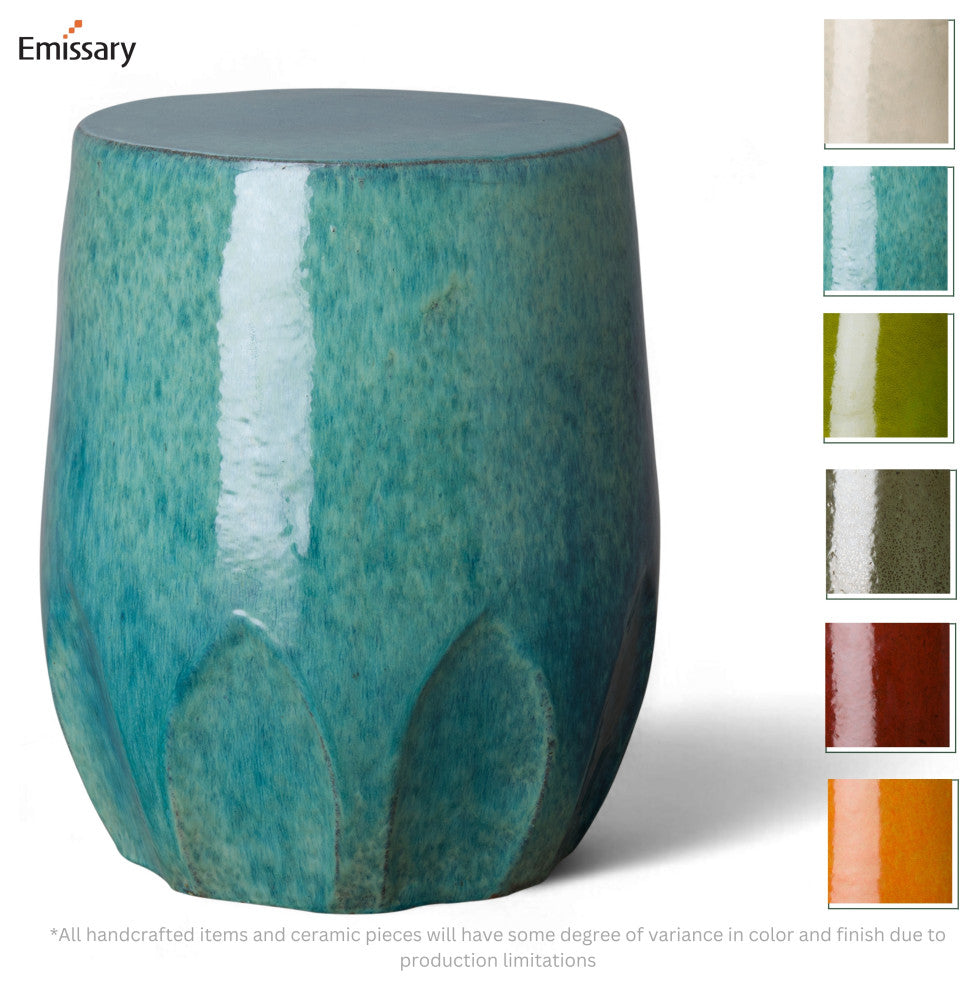 Large Teal Calyx Stool
