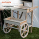 Alpine Wooden Cart Plant and Display Stand With Chalkboard, 34"Tall