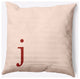 18" x 18" Modern Monogram Indoor/Outdoor Polyester Throw Pillow, Maple Red