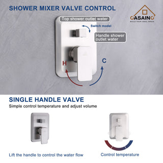 Brushed Nickel Wall Mounted  Shower Faucet Waterfall Shower Bar System, Brushed Nickle