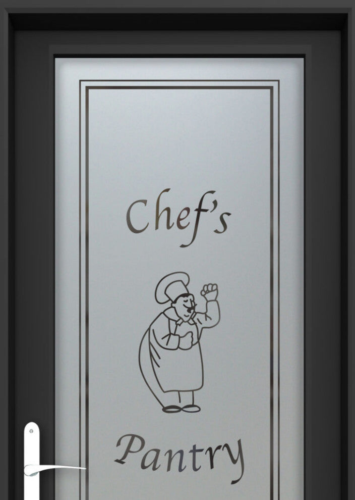 Pantry Door - Happy Chef - Primed - 28" x 84" - Knob on Left - Pull Open