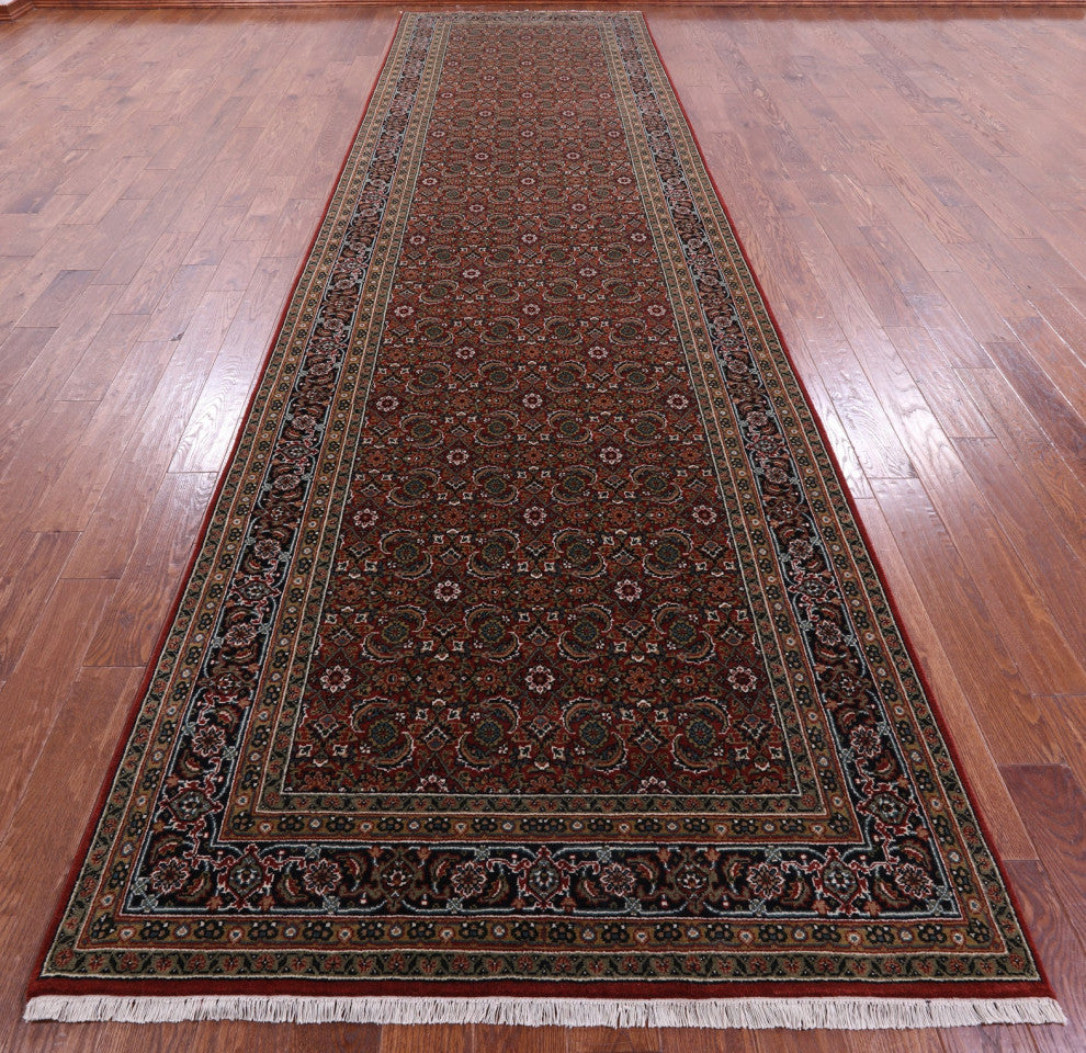Persian Hill Herati Hand Knotted Wool Rug 4' 9" X 17' 11" - Q13162