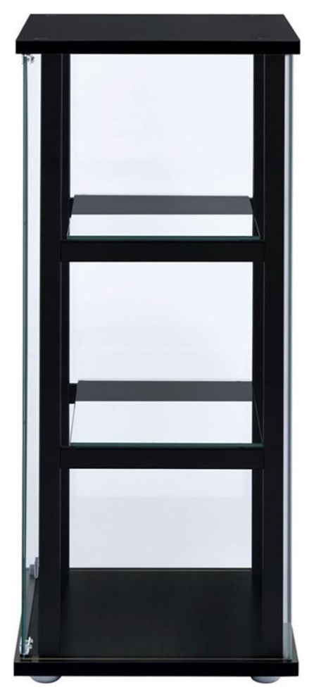 Coaster Cyclamen 3-shelf Glass Curio Cabinet Black and Clear