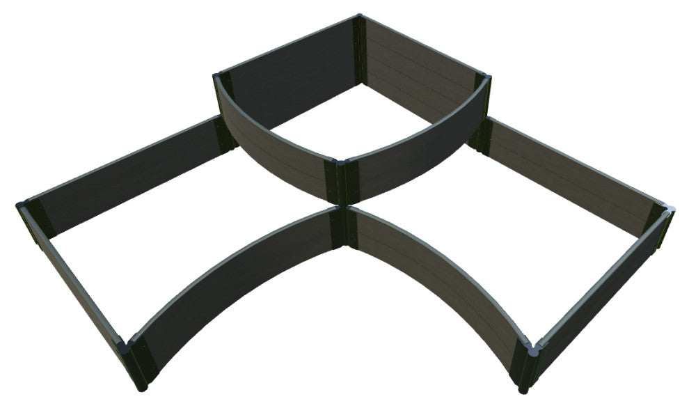 Weathered Wood 'Teardrop' - 8' X 8' X 11" Raised Garden Bed - 1" Profile