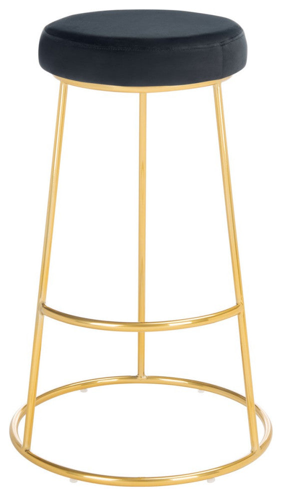 Safavieh Sabina Round Bar Stool, Black/Gold