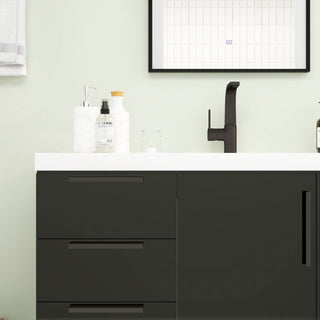 Carla 48" Freestanding Bathroom Vanity, Gloss Black