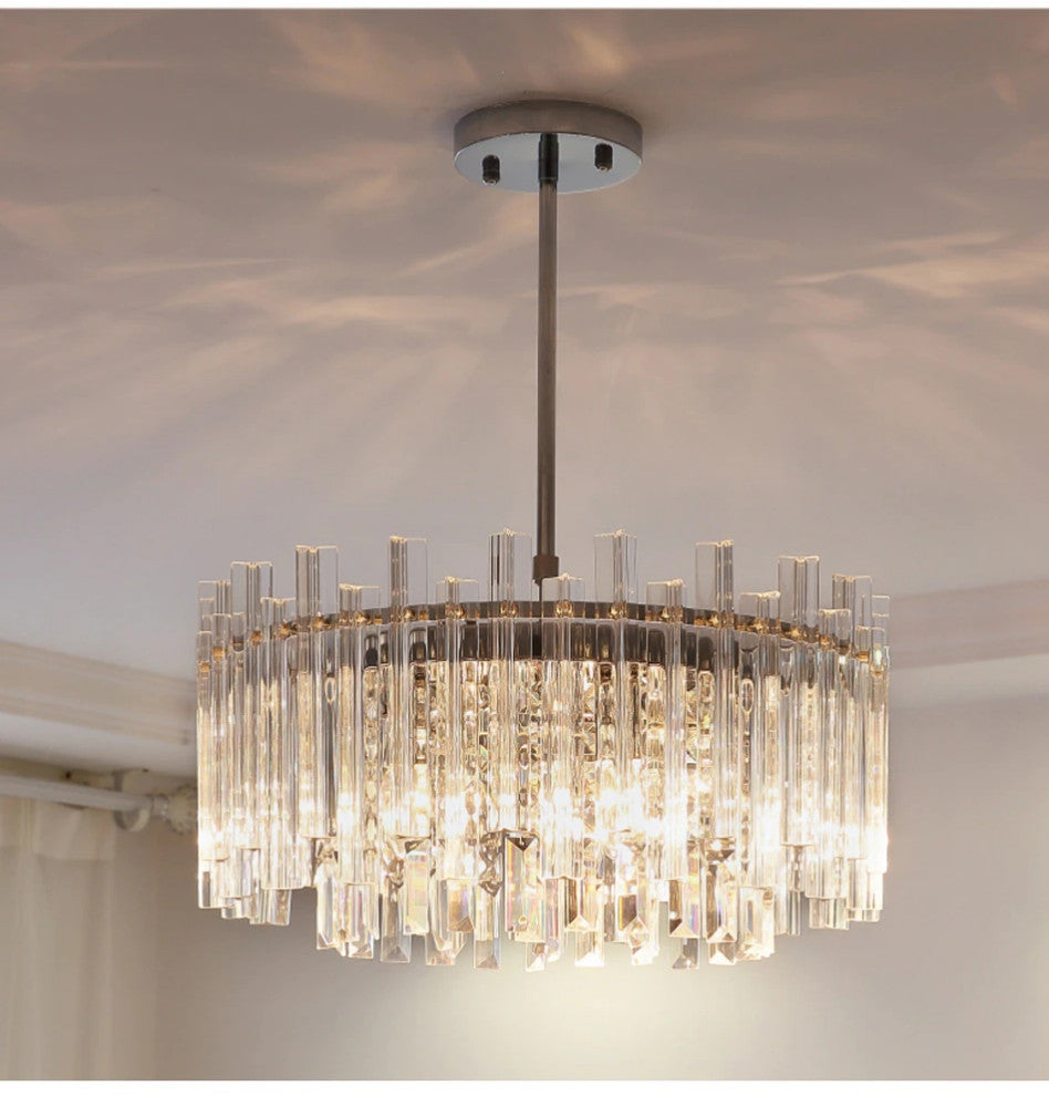 Vicosoprano | Drum Chrome Crystal Chandelier for Living Room